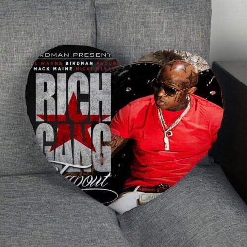 Hot Sale rich gang Heart Shape Pillow Cover Custom zipper Pillowcase Just Cover No Core Size 41x36cm,47x42cm