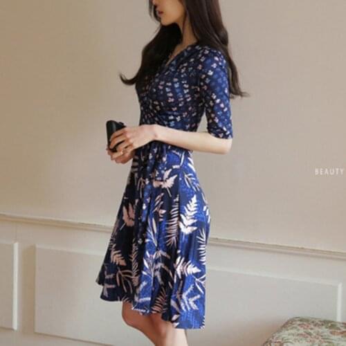 2017 Ukraine New Wrapped Chest Vintage Luxurious Printing Stitching Tie Plus Size Vestidos Women 2018 Spring Summer Dress