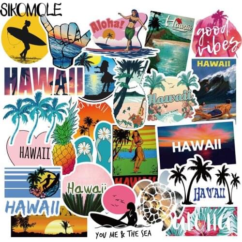 50PCS Hawaii Travel Graffiti Sticker Vacation For Car Refrigerator Laptop Skateboard Bicycle Pegatinas Toy Decal Stickers F4