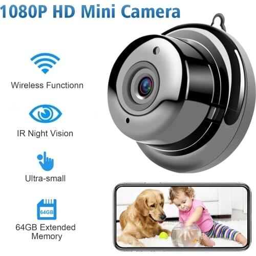 1080P WiFi Mini Camera Video Camcorder 150° Wide Angle IR Night Vision Motion Detection for Baby Indoor Monitor Home Security