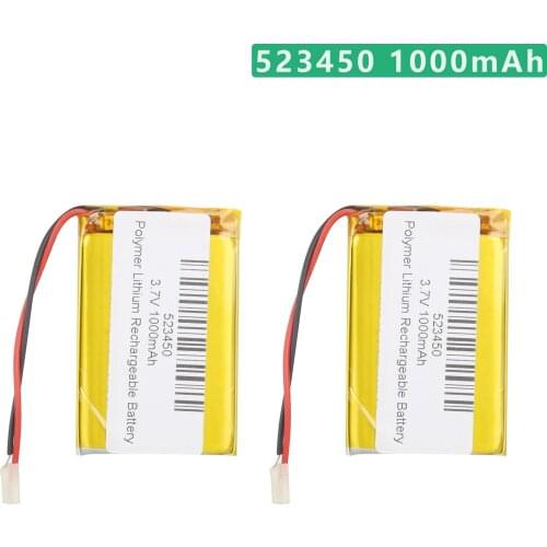3.7V 1000mAh 523450 Polymer Lithium Rechargeable Battery Li-ion Battery for Smart Phone DVD MP3 MP4 Led Lamp