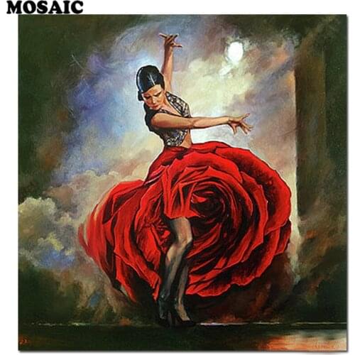 5D DIY Diamond Embroidery dande girl diamond Painting woman and rose dress Cross Stitch Full Round rhinestones Christmas gift