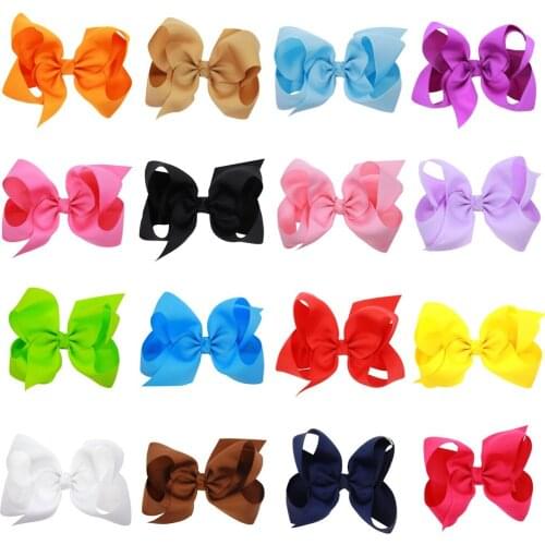 6 inch 15cm Solid grosgrain JOJO bows with clip for girl accessories wholesale