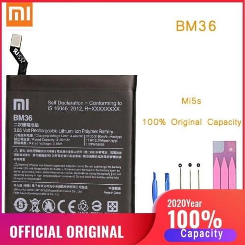 Original Phone Battery for Mi5S Battery Xiaomi Mi 5S BM36 Replacement Batteries Xiomi bateria for Xiaomi Mi5S