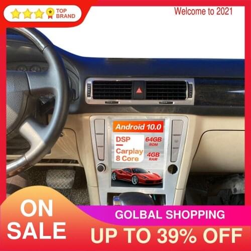 For VW Volkswagen Passat B7 2009-2011 Android 10 64G Vertical Tesla Screen Car GPS Navigation Stereo Head Unit Multimedia Player