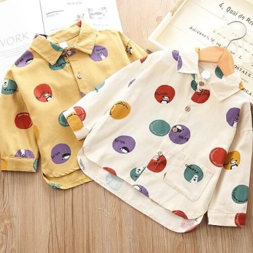 Blouse for Girls Baby Clothes 2019 Autumn New Childrens Polka Dot Shirt Kids Long Sleeve Turn-down Collar Tee Shirts Girl Tops