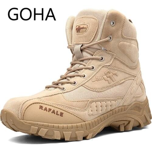 Genuine Leather Men Military Combat Boots Outdoor Hiking Boots Men Winter Trekking Boot for Male Large Size 48 botas militares