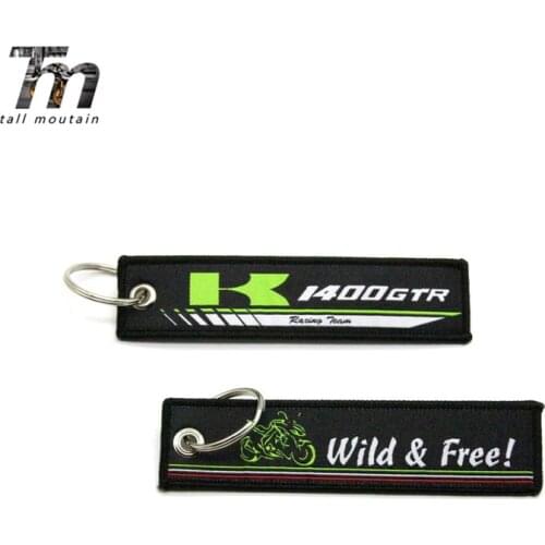 For Kawasaki 1400GTR Badge Keyring Motorcycle Embroidery Key Holder Chain Collection Keychain