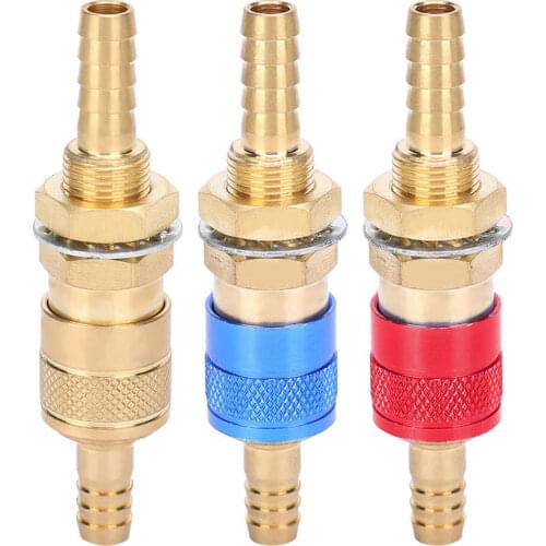 8mm Brass Water Cooled Adapter Quick Hose Connector Fitting Welding Plug Fast Connection Gas Adapter For MIG TIG Welder Torch