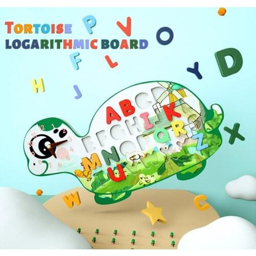 Wooden Educational Toy Childrens Creative Whale Tortoise Matching Shape Ferrule Logarithmic Busy Board Preschool Montessori Toy