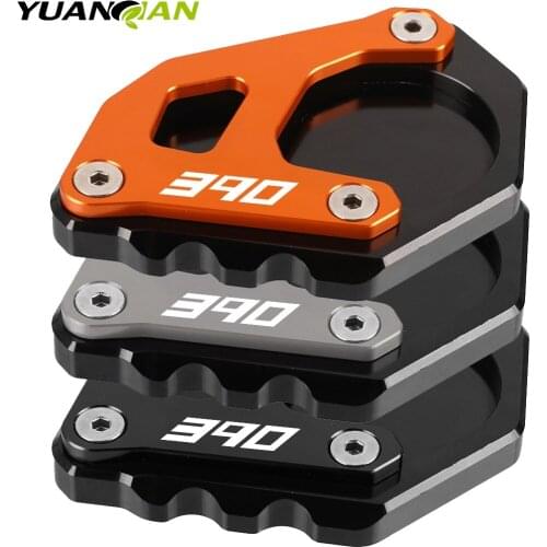 FOR 390 Adventure 390Adventure Adv Motorcycle Accessories CNC Kickstand Foot Side Stand Extension Pad Support Plate 390 LOGO