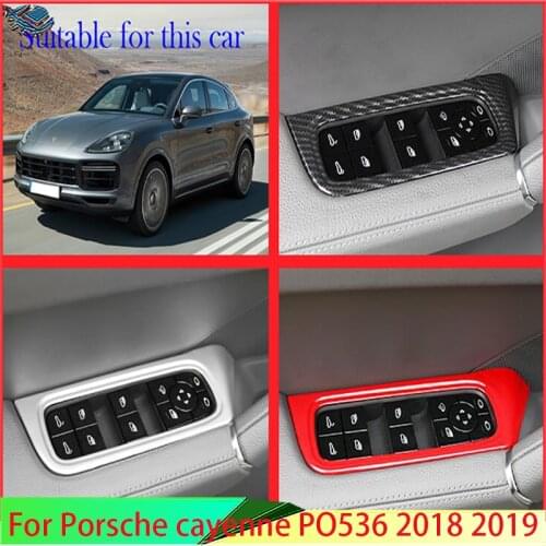 For Porsche cayenne PO536 2018 2019 Car Accessories ABS Door Window Armrest Cover Switch Panel Trim Molding Garnish