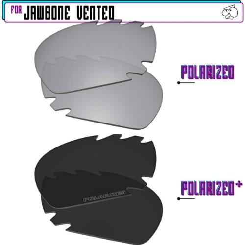 EZReplace Polarized Replacement Lenses for - Oakley Jawbone Vented Sunglasses - BlackP Plus-Silver P