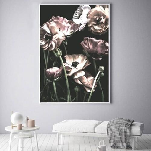 Canvas Painting Romantic Flower Nordic Floral Posters and Prints Blushing Wall Pictures For Living Room Modern Home Decoration