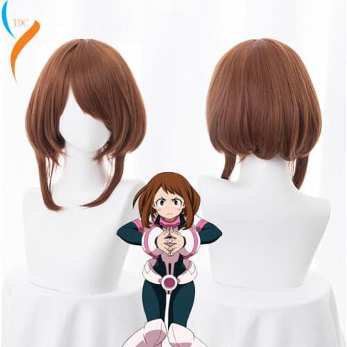 Boku no Hero Academia AsuiTsuyu Yaoyorozu Momo My Hero Academia OCHACO URARAKA Midoriya Izuku Cosplay Costume Wig +wig cap