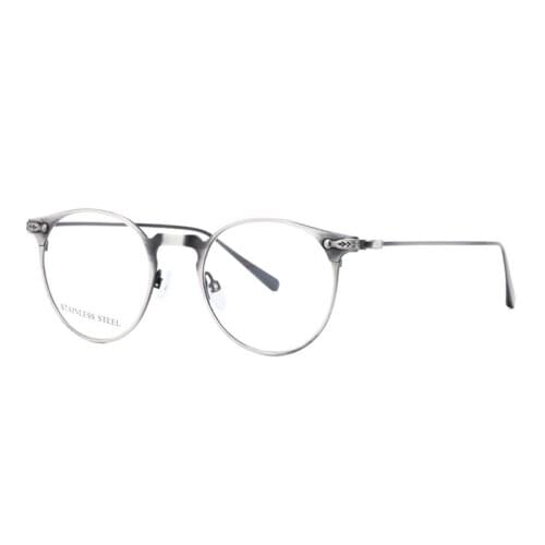 Round Reading Eyeglasses Retro Men Stainless Steel Optical Eyewear Vintage Computer Prescription Glasses for Readers Frame Women