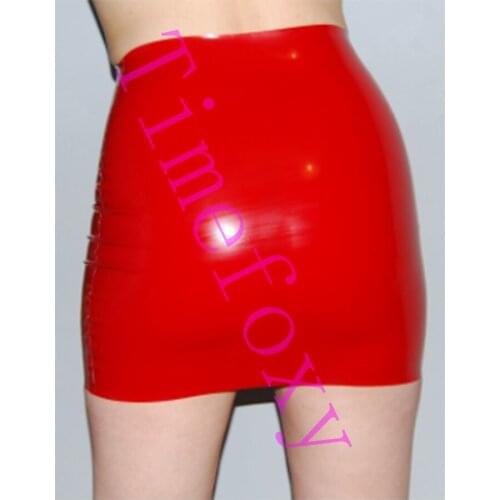 Latex Skirt Black and Red Sexy Clubwear Catsuit Mini Latex skirt Shapewear Rubber Sleeveless sexy fetish mini skirt