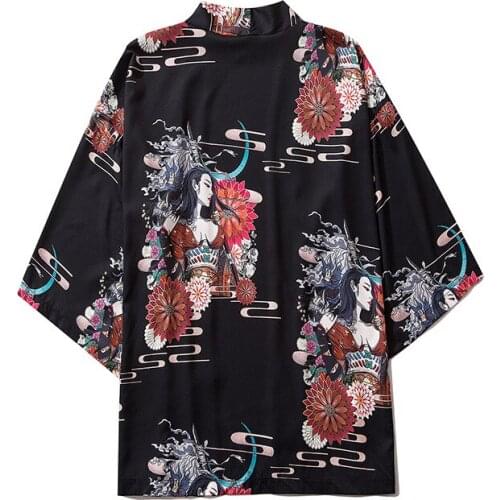 Summer Fashion High-quality Traditional Haori Kimono Japanese Style Samurai Clothing Street Lounge Three Quarter Sleeve