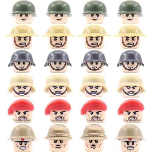 WW2 Mini Military Blocks Soldiers Figure Soviet USA Army Russia Infantry Figures DIY Weapons Guns Parts Bricks Toys for Children