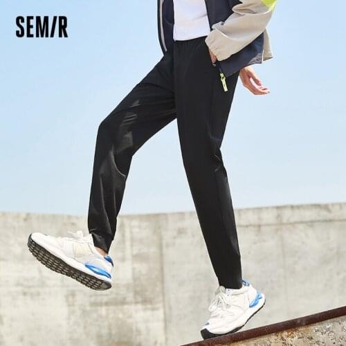 SEMIR Casual Pants Men 2021 Autumn New High Street Trend Sports Pants Drawstring Stretch Man Ninth Point Beam Pants