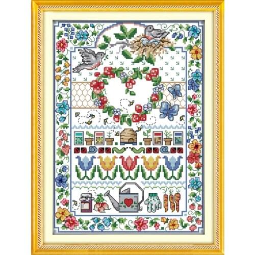 Joy Sunday Love Printed Canvas DMC Counted DIY Chinese Cross Stitch Kits printed Cross-stitch set Embroidery Needlework