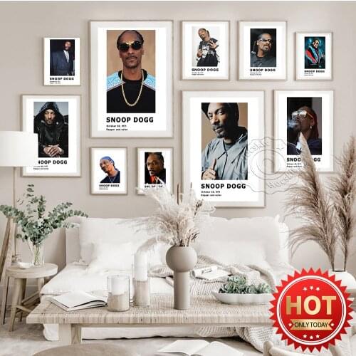 Snoop Dogg Hot Rapper Wall Art Poster, Popular Culture Music Print Hip Hop Star Wall Picture, Bar Pub Club Canvas Painting Decor