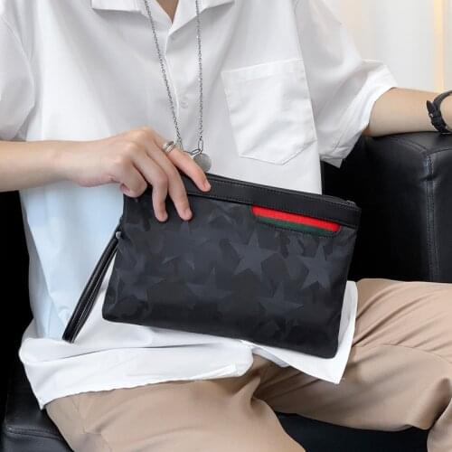 NEW 2021 Mens Handbag Korea Style Clutch Envelope Handbag Casual Purse Bag Simple design casual bag Free Shipping