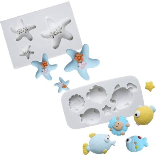 Ocean Series Silicone Mold Fondant Mould Cake Decorating Tools Chocolate Gumpaste Molds, Sugarcraft, Kitchen Baking Tools