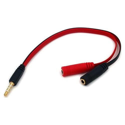Wholesale 1000pcs/lot Headset Converter Cable Smart Phone PC Headphone Audio Adapter 1 to 2 + Mic Earphone for Xbox One PS4