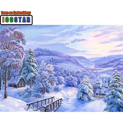Full Drill Square Diamond 5D DIY Diamond Painting"Snow "Diamond Embroidery Cross Stitch Rhinestone Mosaic Painting