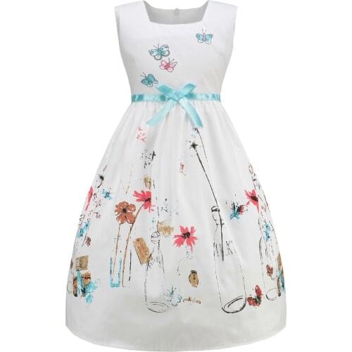 Hot girls dress childrens clothing white strap dress Students wear fashion pleated dress silk Leisure dress Free Shipping