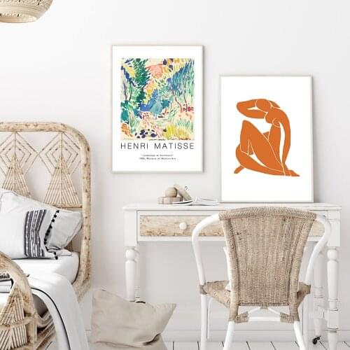 Retro Matisse Poster And Prints Abstract Body Face Wall Art Canvas Painting Color Plants Pictures For Living Room Interior Decor