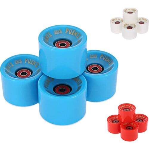 PUENTE 4Pcs Cruiser Skateboard Wheels PU Wheels Long Board Cruiser Wheels with ABEC-9 Bearings
