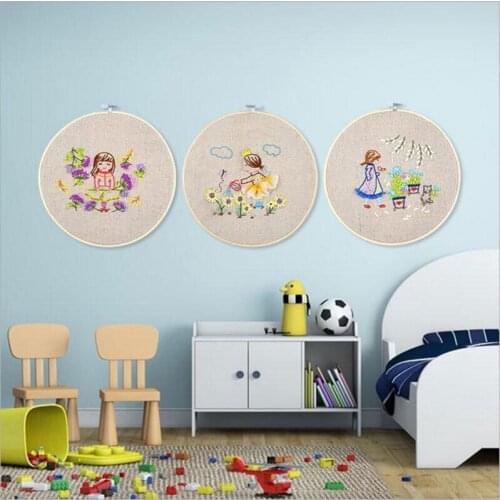 10-40cm mini wood embroidery hoop frame for kit ring hoop large sewing tools accessories madera bordado cross stitch Bamboo