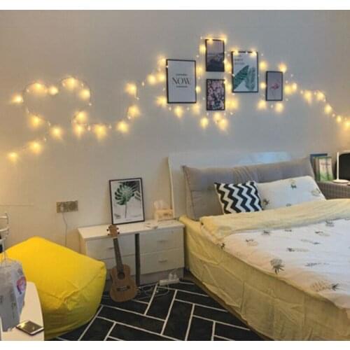 Christmas Deco Garland Holiday Lights Hairy Ball Dandelion LED Fairy String Light For Home Indoor Lighting 2020 Special
