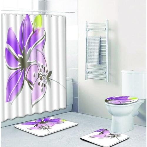 Fashion print 180*180cm Shower Curtains Polyester Fabric Bathroom Bath Curtains Waterproof Cortinas Hook Genuine with carpet