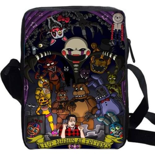 Freddy Chica Foxy Bonnie print message bag game shoulder bag girls boys women crossbody bags anime men custom made