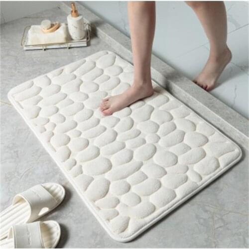 Cobblestone Embossed Bath Mat Bathroom Non-slip Carpets In Wash Basin Bathtub Side Floor Rug Shower Room Doormat Memory Foam Pad