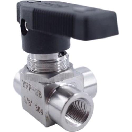 Tee Ball valve female G thread stainless steel 304 High temperature pressure three way Horizontal Panel Switching ball valve