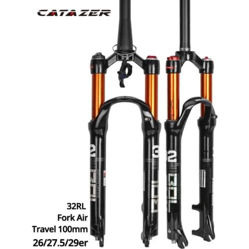 Catazer Magnesium Alloy MTB Bicycle Fork Supension Air 26/27.5/ 29 Inch Mountain Bike Travel 120mm Fork Mountain Bike Fork