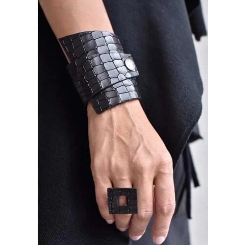 Fashion Punk Leather Bracelets Handmade Ethnic Tribal Bracelet For Women Pulsera Bangles Femme Fashion Jewelry