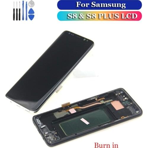 100% ORIGINAL S8 LCD with frame For Samsung Galaxy S8 plus G955fd G955F G955 Lcd Display S8 G950 G950F Touch Screen Digitizer