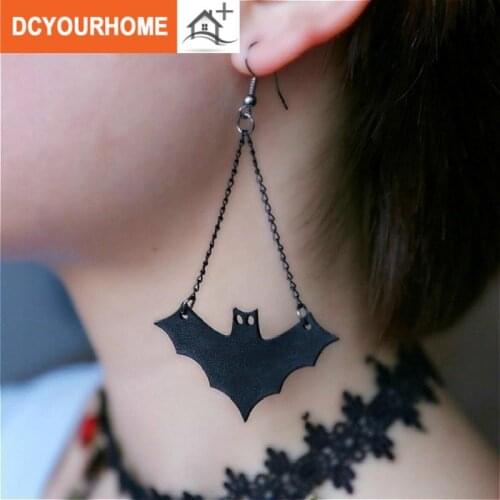 1 Pair of New Fashion Black Bats Earrings Halloween Cosplay Decorations Stud Earrings Cosplay Jewelry cute gifts