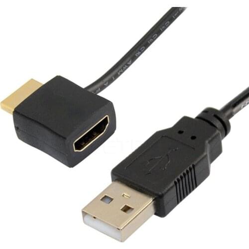 1pc Male To Female HDMI-compatiable Adapter Converter Connector with 50cm USB 2.0 Charger Power Supply Cable