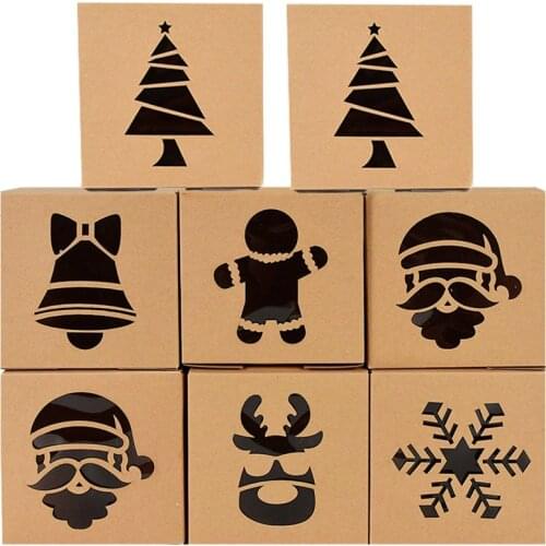 10cm Christmas Gift Package Box Santa Claus Snowman Snowflake Paper Box Kids Children Customer Favors Xmas New Year Gift Present