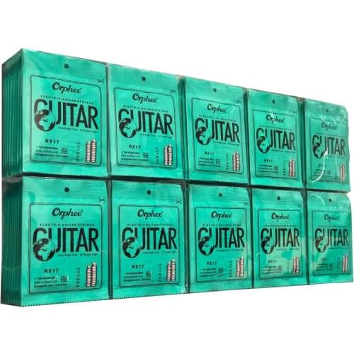 100 Pack One Hundred Orphee RX17 Colorful Ball End Nickel Alloy Electric Guitar Strings Light .010-.046