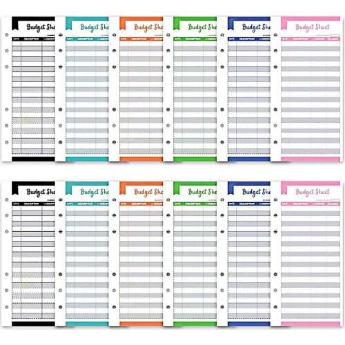 12 Expense Tracker Budget Sheets I Money Organizer for Cash & Ledger Book Use with Cash Envelopes for Budgeting Cash Wallets