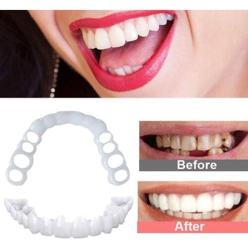 2Pcs Perfect Fit Teeth Whitening Fake Tooth Cover Snap On Silicone Smile Veneers Teeth Upper Beauty Tool Cosmetic Teeth 01
