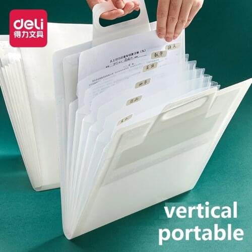 A4 PP Retractable Handle Documents Organ Bag 7 Blocks Waterproof File Case Studnets Test Paper Contract Sort Office Home 72610