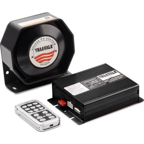 YHAAVALE Loud 12V 100W 18 Tone Car Police Siren Fire Horn Alarm Speaker MIC PA System